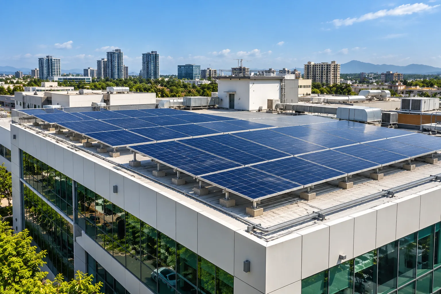 Commercial rooftop solar installation in Pune